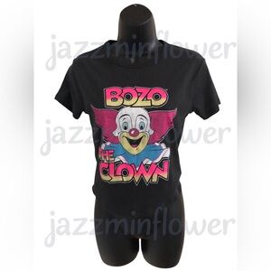 Bozo the Clown graphic print‎ black t-shirt size medium new